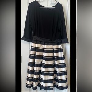 Madison Leigh Black and White Cocktail Dress Fit and Flare